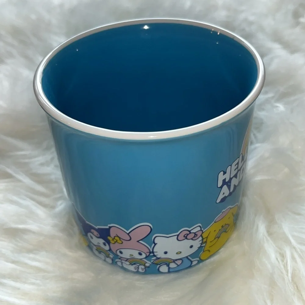 🆕 Hello Kitty and Friends Ceramic Mug Light Blue Rainbow